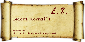 Leicht Kornél névjegykártya